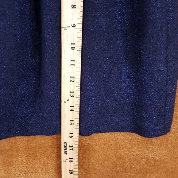THEORY Womens Skirt Medium Blue Pull On Mini Knit Pleated Wool Blend Pockets - Picture 4 of 8